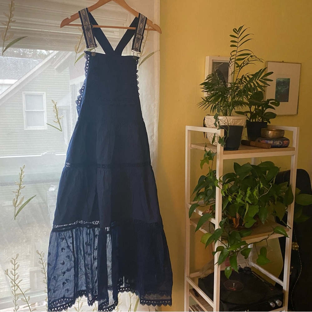 NWT | Listicle Blue Overall Dress - Picture 3 of 7